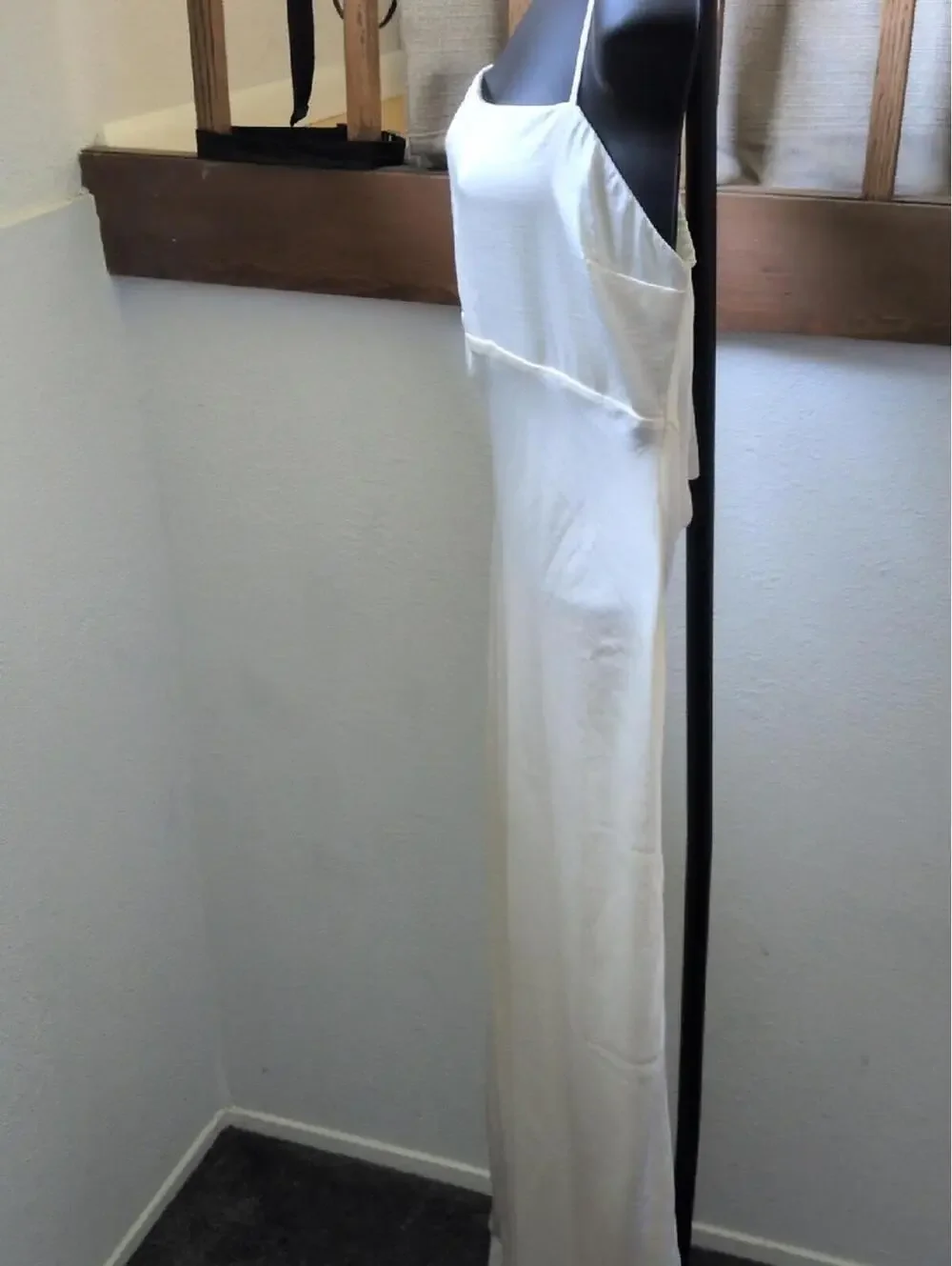 ✨Nwt Abercrombie And Fitch Satin Bow Cowl Back Maxi Dress Size MT
